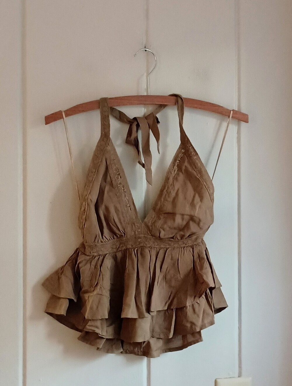 American Eagle Olive Green Halter Top